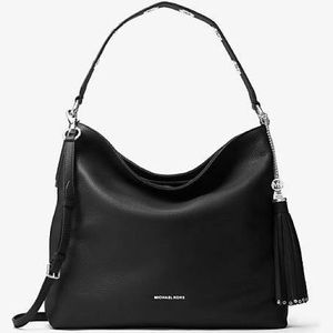 Michael Kors Brooklyn Leather Shoulder Bag Black